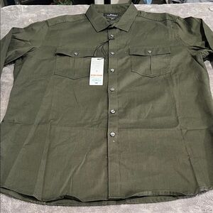 Marc Anthony olive green Button-Up Shirt NWT